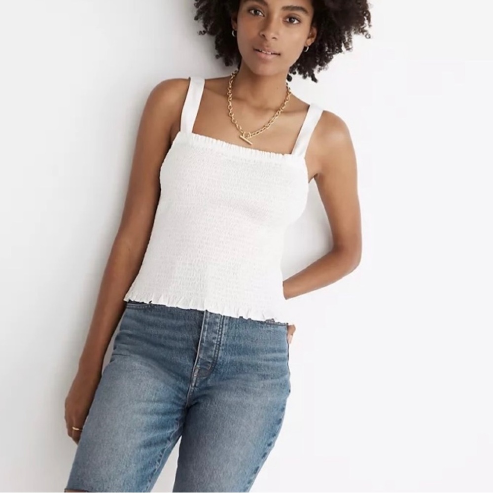 BNWT Madewell smocked tank top size Large